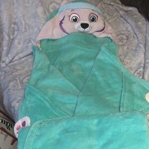 Kids Plush Animal Hooded Blanket - Aqua